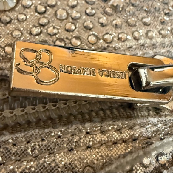 Jessica Simpson Asire2 Champagne Fringed Western Heeled Rhinestone Boots Size 7 - Picture 6 of 11